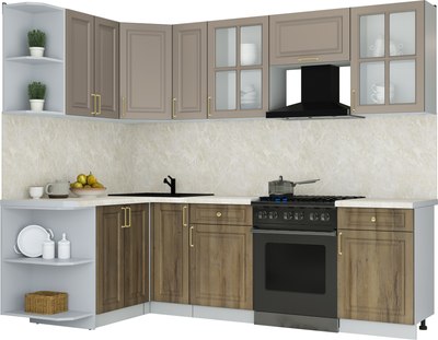 Кухонный гарнитур Интерлиния Мила Шато 1.5x2.5 LV - фото