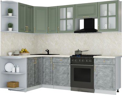 Кухонный гарнитур Интерлиния Мила Шато 1.5x2.5 LV - фото