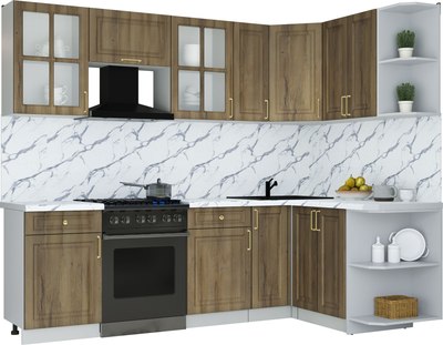 Кухонный гарнитур Интерлиния Мила Шато 1.5x2.5 PR - фото
