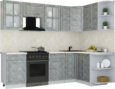 Кухонный гарнитур Интерлиния Мила Шато 1.5x2.5 PR - фото