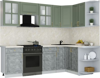 Кухонный гарнитур Интерлиния Мила Шато 1.5x2.5 PR - фото