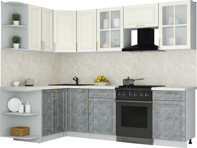 Кухонный гарнитур Интерлиния Мила Шато 1.5x2.6 LV - фото