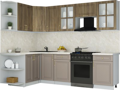 Кухонный гарнитур Интерлиния Мила Шато 1.5x2.6 LV - фото
