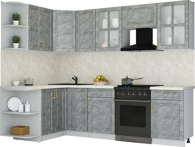 Кухонный гарнитур Интерлиния Мила Шато 1.5x2.6 LV - фото