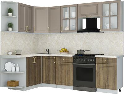 Кухонный гарнитур Интерлиния Мила Шато 1.5x2.6 LV - фото
