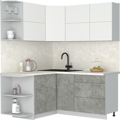 Кухонный гарнитур Интерлиния Мила Матте 1.5x1.7 А - фото