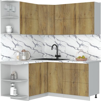 Кухонный гарнитур Интерлиния Мила Матте 1.5x1.7 А - фото