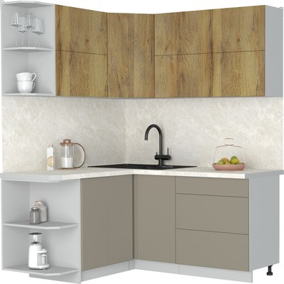 Кухонный гарнитур Интерлиния Мила Матте 1.5x1.7 А - фото