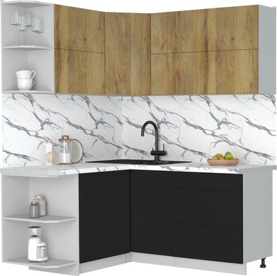 Кухонный гарнитур Интерлиния Мила Матте 1.5x1.7 А - фото