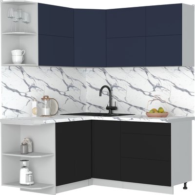 Кухонный гарнитур Интерлиния Мила Матте 1.5x1.7 А - фото