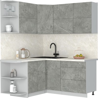 Кухонный гарнитур Интерлиния Мила Матте 1.5x1.7 А - фото