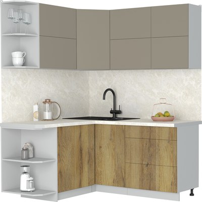 Кухонный гарнитур Интерлиния Мила Матте 1.5x1.7 А - фото