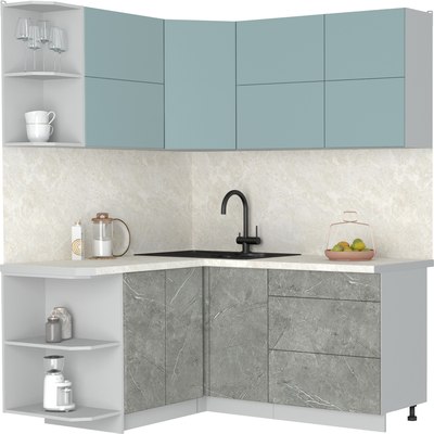 Кухонный гарнитур Интерлиния Мила Матте 1.5x1.7 А - фото