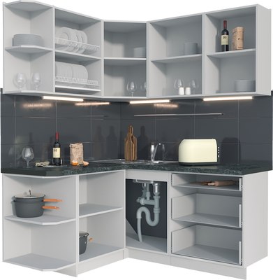 Кухонный гарнитур Интерлиния Мила Матте 1.5x1.7 А