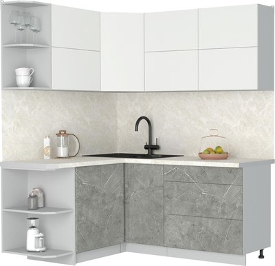 Кухонный гарнитур Интерлиния Мила Матте 1.5x1.8 А - фото