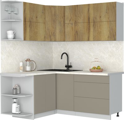 Кухонный гарнитур Интерлиния Мила Матте 1.5x1.8 А - фото