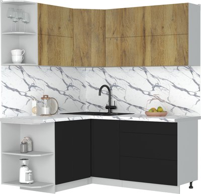 Кухонный гарнитур Интерлиния Мила Матте 1.5x1.8 А - фото