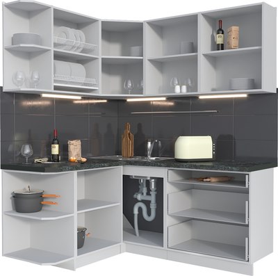 Кухонный гарнитур Интерлиния Мила Матте 1.5x1.8 А