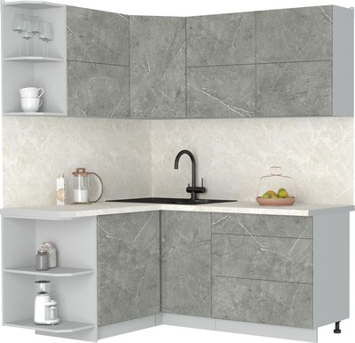 Кухонный гарнитур Интерлиния Мила Матте 1.5x1.8 А - фото