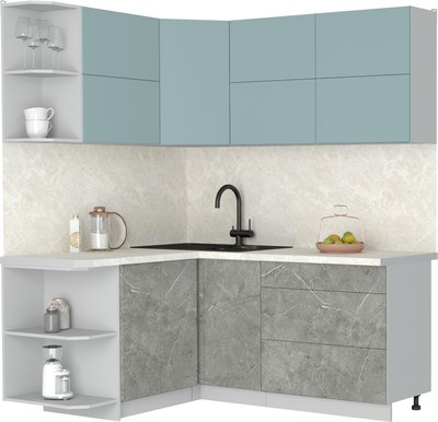 Кухонный гарнитур Интерлиния Мила Матте 1.5x1.8 А - фото