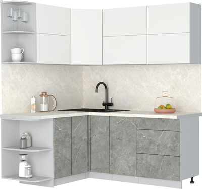 Кухонный гарнитур Интерлиния Мила Матте 1.5x1.9 А - фото