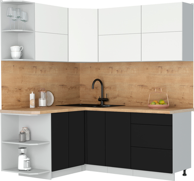 Кухонный гарнитур Интерлиния Мила Матте 1.5x1.9 А - фото