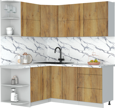 Кухонный гарнитур Интерлиния Мила Матте 1.5x1.9 А - фото