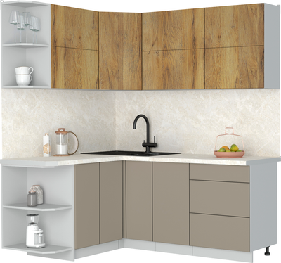 Кухонный гарнитур Интерлиния Мила Матте 1.5x1.9 А - фото