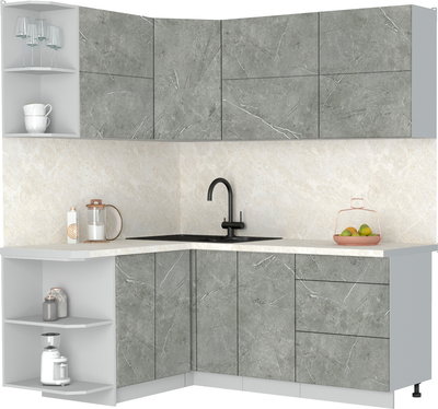 Кухонный гарнитур Интерлиния Мила Матте 1.5x1.9 А - фото