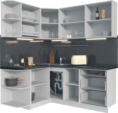 Кухонный гарнитур Интерлиния Мила Матте 1.5x1.9 А