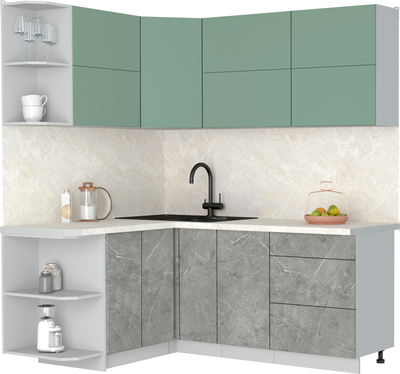 Кухонный гарнитур Интерлиния Мила Матте 1.5x1.9 А - фото