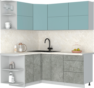 Кухонный гарнитур Интерлиния Мила Матте 1.5x1.9 А - фото