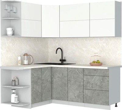 Кухонный гарнитур Интерлиния Мила Матте 1.5x2.0 А - фото