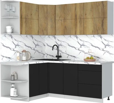 Кухонный гарнитур Интерлиния Мила Матте 1.5x2.0 А - фото