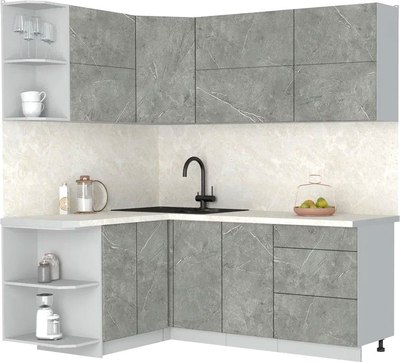 Кухонный гарнитур Интерлиния Мила Матте 1.5x2.0 А - фото