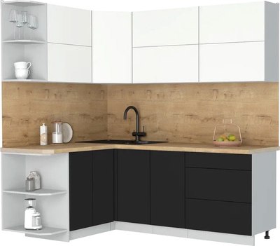 Кухонный гарнитур Интерлиния Мила Матте 1.5x2.1 А - фото