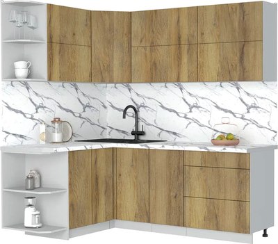 Кухонный гарнитур Интерлиния Мила Матте 1.5x2.1 А - фото