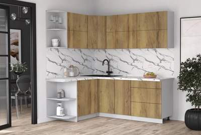 Кухонный гарнитур Интерлиния Мила Матте 1.5x2.1 А