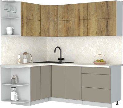 Кухонный гарнитур Интерлиния Мила Матте 1.5x2.1 А - фото
