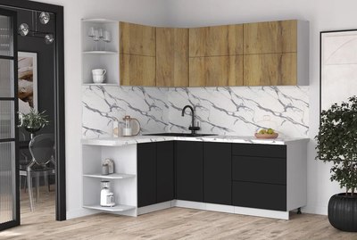 Кухонный гарнитур Интерлиния Мила Матте 1.5x2.1 А