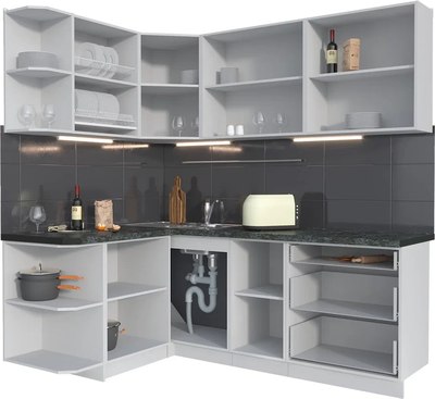 Кухонный гарнитур Интерлиния Мила Матте 1.5x2.1 А