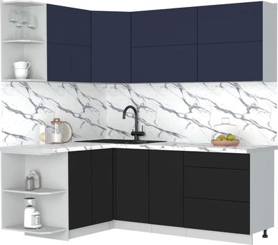 Кухонный гарнитур Интерлиния Мила Матте 1.5x2.1 А - фото