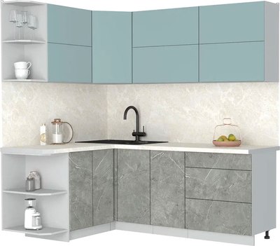 Кухонный гарнитур Интерлиния Мила Матте 1.5x2.1 А - фото