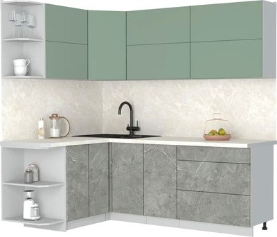 Кухонный гарнитур Интерлиния Мила Матте 1.5x2.2 А - фото