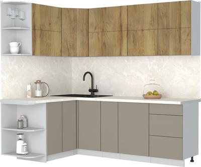 Кухонный гарнитур Интерлиния Мила Матте 1.5x2.3 А - фото