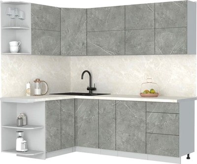 Кухонный гарнитур Интерлиния Мила Матте 1.5x2.3 А - фото
