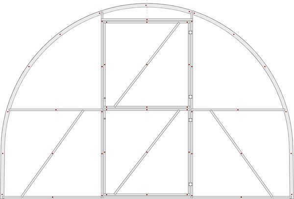 Теплица ИМпласт Атлант 3х4 дуги 40х20 шаг 67 / 15327