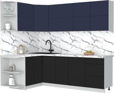 Кухонный гарнитур Интерлиния Мила Матте 1.5x2.4 А - фото