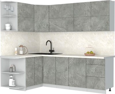 Кухонный гарнитур Интерлиния Мила Матте 1.5x2.4 А - фото