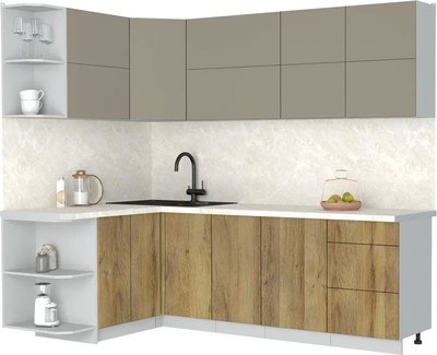 Кухонный гарнитур Интерлиния Мила Матте 1.5x2.4 А - фото